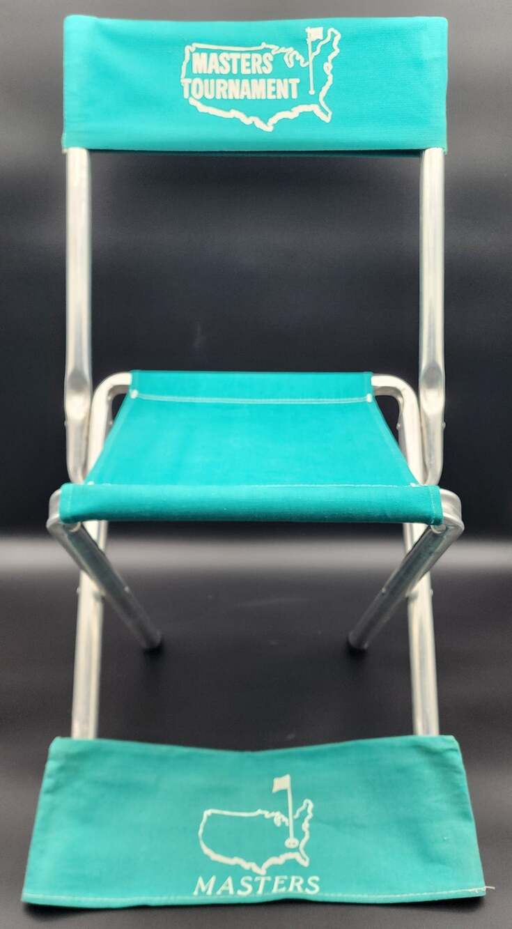 Vintage Masters Tournament Folding Chair Teal Green w/ Extra Cover Lightweight